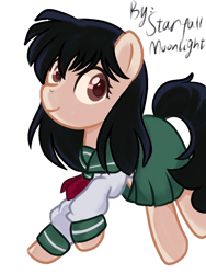 Size: 768x1024 | Tagged: safe, artist:starfallmoonlight, imported from derpibooru, pony, inuyasha, kagome higurashi, ponified, solo