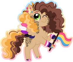 Size: 2166x1838 | Tagged: safe, artist:queenderpyturtle, imported from derpibooru, pegasus, pony, chibi, colored wings, female, genderfluid pride flag, mare, multicolored wings, one eye closed, pansexual pride flag, pride, pride flag, simple background, solo, transparent background, wings, wink