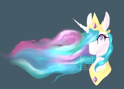 Size: 2012x1446 | Tagged: safe, artist:guacbird, imported from derpibooru, princess celestia, alicorn, pony, bust, female, simple background, solo