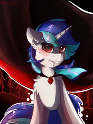 Size: 1560x2080 | Tagged: safe, artist:yuris, imported from derpibooru, dj pon-3, vinyl scratch, pony, unicorn, vampire, butt, cape, clothes, halloween, holiday, plot, solo