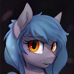 Size: 1024x1024 | Tagged: safe, imported from derpibooru, oc, oc only, pony, ai content, ai generated, bust, eyebrows, eyebrows visible through hair, eyelashes, female, generator:thisponydoesnotexist, looking at you, mare, portrait, smiling, solo