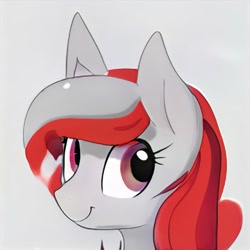 Size: 1024x1024 | Tagged: safe, imported from derpibooru, pony, ai content, ai generated, generator:thisponydoesnotexist, gray background, simple background, smiling, solo