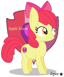 Size: 529x632 | Tagged: safe, artist:lopez765, imported from derpibooru, apple bloom, earth pony, pony, female, filly, simple background, solo, transparent background