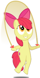 Size: 5241x10042 | Tagged: safe, artist:mrkat7214, imported from derpibooru, apple bloom, earth pony, semi-anthro, female, filly, motion blur, simple background, skipping rope, solo, transparent background, vector