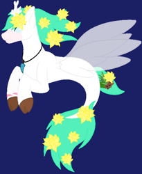 Size: 501x610 | Tagged: safe, artist:sina142, imported from derpibooru, oc, oc only, seapony (g4), blue background, clothes, dorsal fin, fin wings, fins, fish tail, flowing mane, flowing tail, green mane, jewelry, male, necklace, simple background, solo, tail, wings