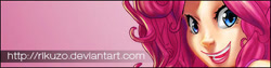 Size: 400x100 | Tagged: safe, artist:rik-vreal, imported from derpibooru, pinkie pie, human, banner, bust, female, humanized, smiling