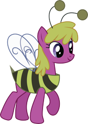 Size: 5650x7944 | Tagged: safe, artist:wissle, imported from derpibooru, cherry berry, earth pony, pony, luna eclipsed, absurd resolution, animal costume, bee costume, cherry bee, clothes, costume, female, mare, nightmare night, nightmare night costume, simple background, solo, transparent background, vector
