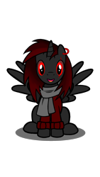 Size: 1500x2668 | Tagged: safe, artist:melody spotlight, imported from derpibooru, oc, oc only, oc:negative, alicorn, pony, clothes, ear piercing, eye scar, happy, hoodie, male, piercing, scar, scarf, show accurate, simple background, solo, stallion, transparent background