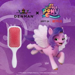 Size: 480x480 | Tagged: safe, imported from derpibooru, pipp petals, pegasus, pony, brush, coat markings, denman, g5, hairbrush, my little pony: a new generation, open mouth, socks (coat markings)