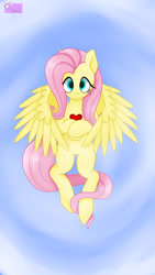 Size: 1920x3414 | Tagged: safe, artist:pigmanxx, imported from derpibooru, fluttershy, pegasus, pony, cute, daaaaaaaaaaaw, heart, shyabetes, solo