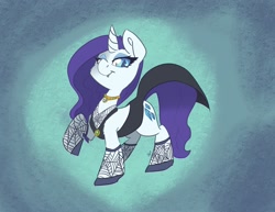 Size: 2475x1913 | Tagged: safe, artist:leadhooves, imported from derpibooru, rarity, pony, unicorn, abstract background, alternate hairstyle, clothes, costume, dress, fangs, female, halloween, halloween costume, jewelry, mare, necklace, solo, stockings, thigh highs, vampire costume