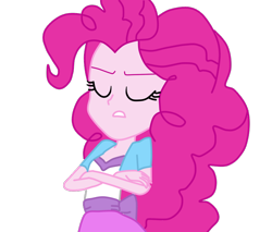 Size: 900x768 | Tagged: safe, artist:herusann, imported from derpibooru, pinkie pie, equestria girls, equestria girls (movie), bust, clothes, eyelashes, eyes closed, female, frown, simple background, solo, transparent background