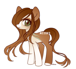 Size: 1327x1213 | Tagged: safe, artist:miioko, imported from derpibooru, oc, oc only, earth pony, pony, earth pony oc, female, hair over one eye, mare, simple background, smiling, solo, transparent background