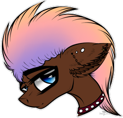 Size: 1387x1327 | Tagged: safe, artist:beamybutt, imported from derpibooru, oc, oc only, earth pony, pony, bust, collar, ear fluff, ear piercing, male, piercing, simple background, solo, spiked collar, stallion, transparent background