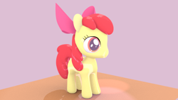 Size: 960x540 | Tagged: safe, artist:masabunn, imported from derpibooru, apple bloom, earth pony, pony, 3d, apple bloom's bow, blank flank, blender, bow, female, filly, hair bow