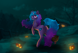 Size: 3000x2043 | Tagged: safe, artist:wevepon3, imported from derpibooru, izzy moonbow, pony, unicorn, g5, high res, my little pony: a new generation, night, solo, tree