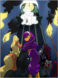 Size: 649x870 | Tagged: safe, artist:c. allan gann, imported from derpibooru, oc, oc:blameless (midnight mares), oc:daybreak (midnight mares), oc:dogwood drama (midnight mares), oc:mystery mare (midnight mares), earth pony, pony, bedroom, comic, female, midnight mares