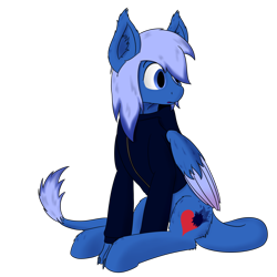 Size: 1620x1620 | Tagged: safe, artist:thekamko, imported from derpibooru, oc, oc only, oc:kamko blueblood, bat pony, dracony, dragon, hybrid, claws, clothes, ear tufts, hoodie, leonine tail, long tail, paws, simple background, surprised, tail, transparent background