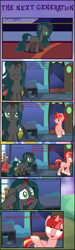 Size: 1447x4830 | Tagged: safe, artist:shootingstarsentry, imported from derpibooru, oc, oc:nightshade (digimonlover101), oc:star curve, changepony, hybrid, pony, unicorn, comic:the next generation, comic, interspecies offspring, offspring, parent:king sombra, parent:queen chrysalis, parent:starlight glimmer, parent:sunburst, parents:chrysombra, parents:starburst