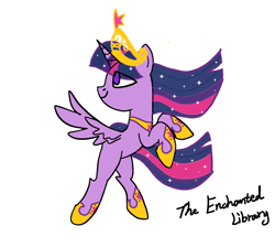 Size: 1420x1270 | Tagged: safe, artist:一颗旋转的柚子, imported from derpibooru, twilight sparkle, alicorn, pony, fanfic:the enchanted library, crown, jewelry, regalia, simple background, solo, twilight sparkle (alicorn), white background