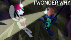 Size: 1280x720 | Tagged: safe, edit, edited screencap, editor:quoterific, imported from derpibooru, screencap, princess celestia, princess luna, alicorn, pony, between dark and dawn, season 9, clothes, female, grin, helmet, leotard, mare, open mouth, open smile, smiling