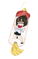 Size: 130x200 | Tagged: safe, artist:alexa1alexa, imported from derpibooru, raven, human, equestria girls, bottle, bow, charm, clothes, commission, glasses, hair bun, humanized, jewelry, meganekko, necklace, pendant, pixel art, ravenbetes, shrinking, simple background, skirt, transparent background, ych result