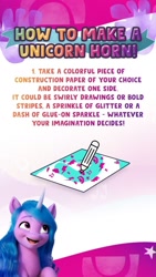 Size: 736x1308 | Tagged: safe, imported from derpibooru, izzy moonbow, pony, unicorn, abstract background, female, g5, guide, mare, my little pony: a new generation, official, pinterest, simple background, solo, text, white background