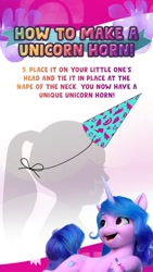 Size: 736x1308 | Tagged: safe, imported from derpibooru, izzy moonbow, human, pony, unicorn, abstract background, female, g5, guide, mare, my little pony: a new generation, official, pinterest, silhouette, simple background, text, white background