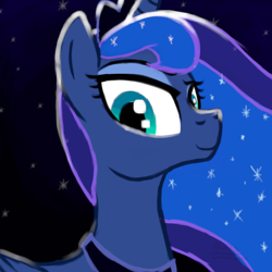 Size: 1920x1920 | Tagged: safe, artist:corsairsedge, imported from derpibooru, princess luna, alicorn, pony, bust, looking at you, smiling, solo