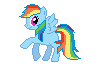 Size: 100x68 | Tagged: safe, artist:askpinkiepieandfriends, imported from derpibooru, rainbow dash, pegasus, pony, female, mare, pixel art, simple background, solo, stock vector, transparent background