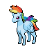 Size: 78x77 | Tagged: safe, artist:askpinkiepieandfriends, edit, imported from derpibooru, rainbow dash, pegasus, pony, ponyta, female, mare, picture for breezies, pixel art, pokémon, simple background, solo, sprite, transparent background