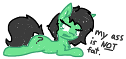 Size: 825x390 | Tagged: safe, artist:firecracker, oc, oc:filly anon, earth pony, pony, female, filly, lying down, simple background