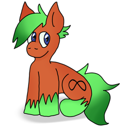 Size: 2000x2000 | Tagged: safe, artist:kaifurry, derpibooru exclusive, imported from derpibooru, oc, oc only, oc:kp, earth pony, pony, gradient mane, green hair, high res, looking away, orange fur, shadow, simple background, sitting, solo, transparent background, unshorn fetlocks