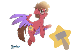 Size: 5000x3500 | Tagged: safe, artist:fluffyxai, imported from derpibooru, oc, oc only, oc:starhammer, pony, glasses, looking at you, simple background, solo, white background