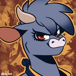 Size: 2048x2048 | Tagged: safe, artist:lrusu, imported from derpibooru, cow, them's fightin' herds, arizona (tfh), bust, high res, looking at you, palette, smiling, solo