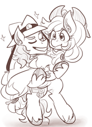 Size: 1229x1696 | Tagged: safe, artist:mimiporcellini, imported from derpibooru, applejack, earth pony, pony, bridal carry, carrying, crossover, crossover shipping, doodle, female, hol horse, holding a pony, holjack, jojo's bizarre adventure, male, ponified, shipping, straight