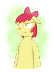 Size: 1536x2048 | Tagged: safe, artist:princessmufnart, imported from derpibooru, apple bloom, earth pony, semi-anthro, female, filly, ponytober, solo