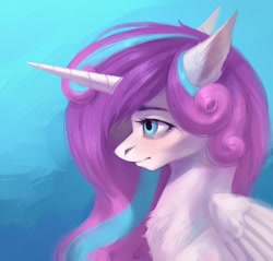 Size: 2500x2386 | Tagged: safe, artist:inarimayer, imported from derpibooru, princess flurry heart, alicorn, pony, bust, chest fluff, female, high res, mare, older, older flurry heart, profile, solo