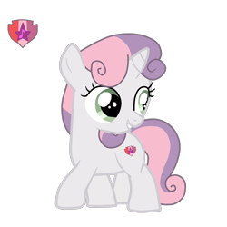 Size: 1500x1500 | Tagged: safe, artist:topaz7373, imported from derpibooru, sweetie belle, pony, unicorn, crusaders of the lost mark, cutie mark, female, filly, grin, looking back, simple background, smiling, solo, the cmc's cutie marks, transparent background, vector