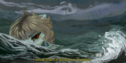 Size: 2246x1135 | Tagged: safe, artist:teaflower300, imported from derpibooru, oc, oc only, pony, ocean, sad, solo