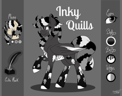 Size: 3800x3000 | Tagged: safe, artist:shamy-crist, imported from derpibooru, oc, oc:inky quills, pegasus, pony, female, high res, mare, reference sheet, solo