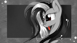 Size: 3264x1836 | Tagged: safe, artist:herusann, imported from derpibooru, oc, oc only, earth pony, pony, :p, bust, earth pony oc, solo, tongue out, zoom layer