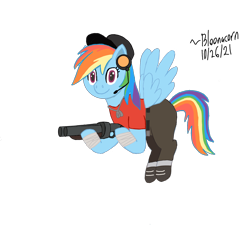 Size: 2000x1800 | Tagged: safe, artist:bloonacorn, rainbow dash, pegasus, team fortress 2