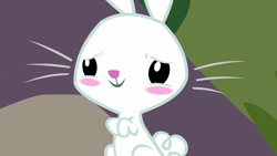 Size: 1280x720 | Tagged: safe, imported from derpibooru, screencap, angel bunny, rabbit, season 9, she talks to angel, spoiler:s09, angelbetes, animal, blushing, cute, solo