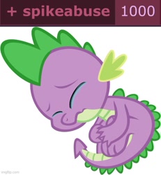 Size: 500x541 | Tagged: safe, imported from twibooru, spike, dragon, 1000, abuse, crying, image, male, milestone, needs more jpeg, solo, spikeabuse, teary eyes