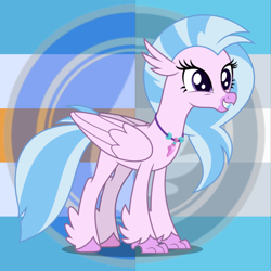 Size: 1000x1000 | Tagged: safe, artist:yourfavepokemontype, imported from derpibooru, silverstream, classical hippogriff, hippogriff, female, flying type, jewelry, necklace, pokémon, pokémon type, solo, water type