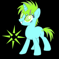 Size: 1024x1024 | Tagged: safe, artist:kaitykat117, imported from derpibooru, oc, oc only, oc:mythic vision(kaitykat), pony, unicorn, black background, blind, disabled, simple background, solo