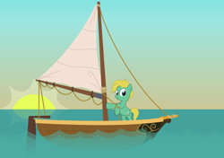 Size: 5000x3516 | Tagged: safe, artist:kaitykat117, imported from derpibooru, oc, oc only, oc:windward breeze(kaitykat), pony, base used, bipedal, boat, male, ocean, solo, sun, vector, water