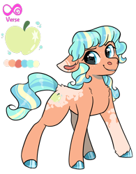 Size: 1428x1834 | Tagged: safe, artist:moccabliss, imported from derpibooru, oc, oc only, oc:sparkling smith, earth pony, pony, female, magical lesbian spawn, mare, offspring, parent:applejack, parent:coloratura, parents:rarajack, simple background, solo, transparent background