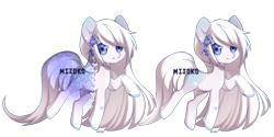 Size: 2710x1358 | Tagged: safe, artist:miioko, imported from derpibooru, oc, oc only, earth pony, pony, duo, female, mare, raised hoof, simple background, smiling, transparent background